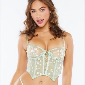 Savage x Fenty Puff Daisy Mint Bustier NWT